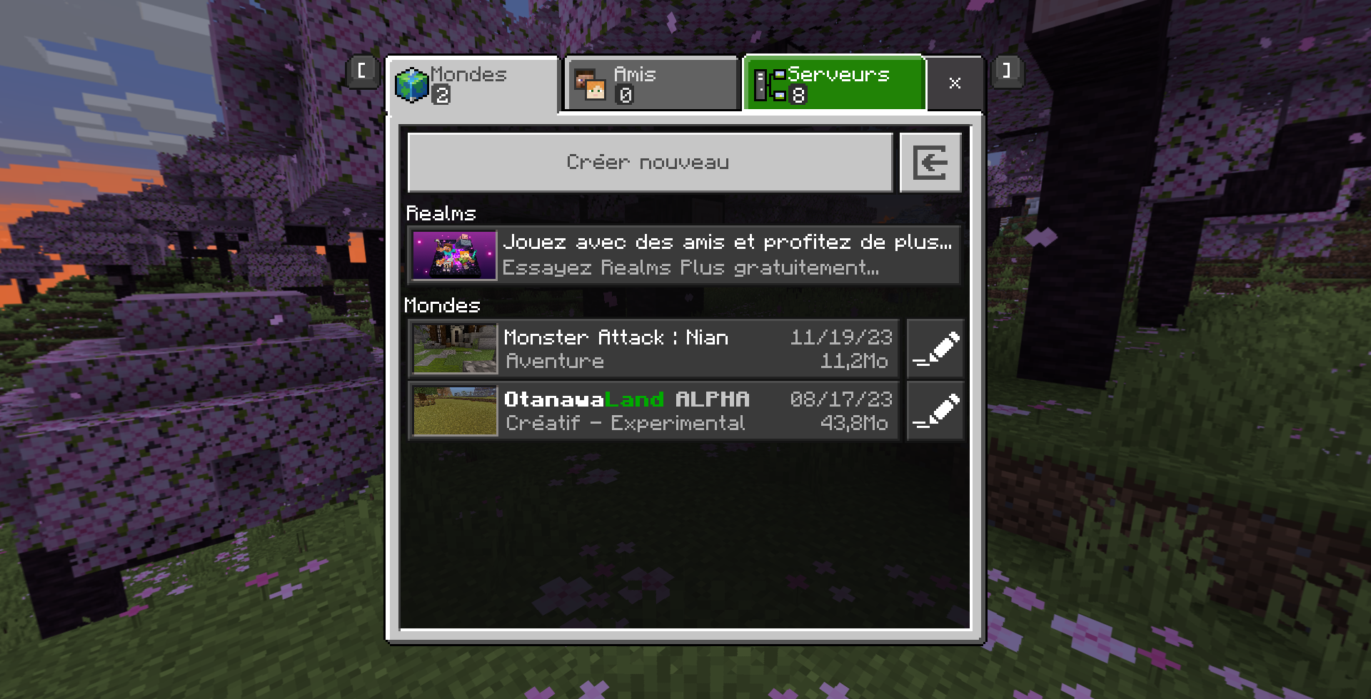 Screen connexion bedrock